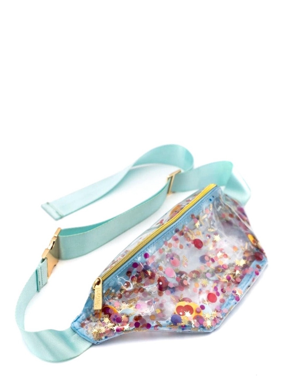 Clear Vinyl Confetti-Filled Fanny Pack Belt Bag (NWT)